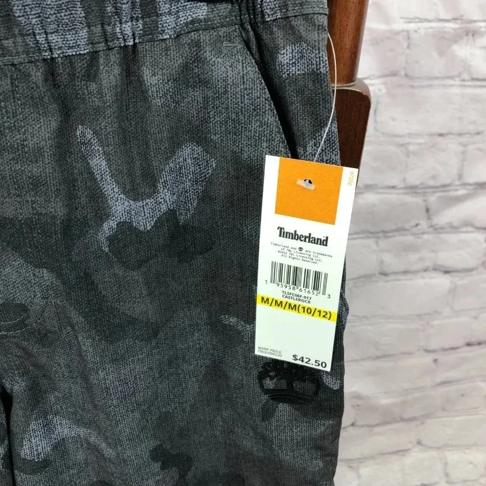 NWT Timberland castlerock boys Shorts M 10/12 outdoor gorpcore summer camo urban
